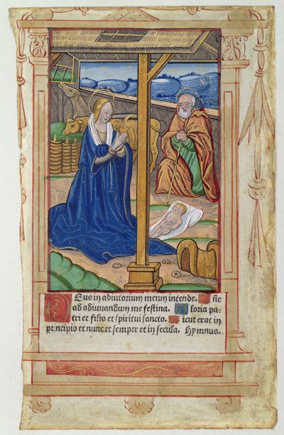 The Nativity, from Feuillets de Psaumes by French School